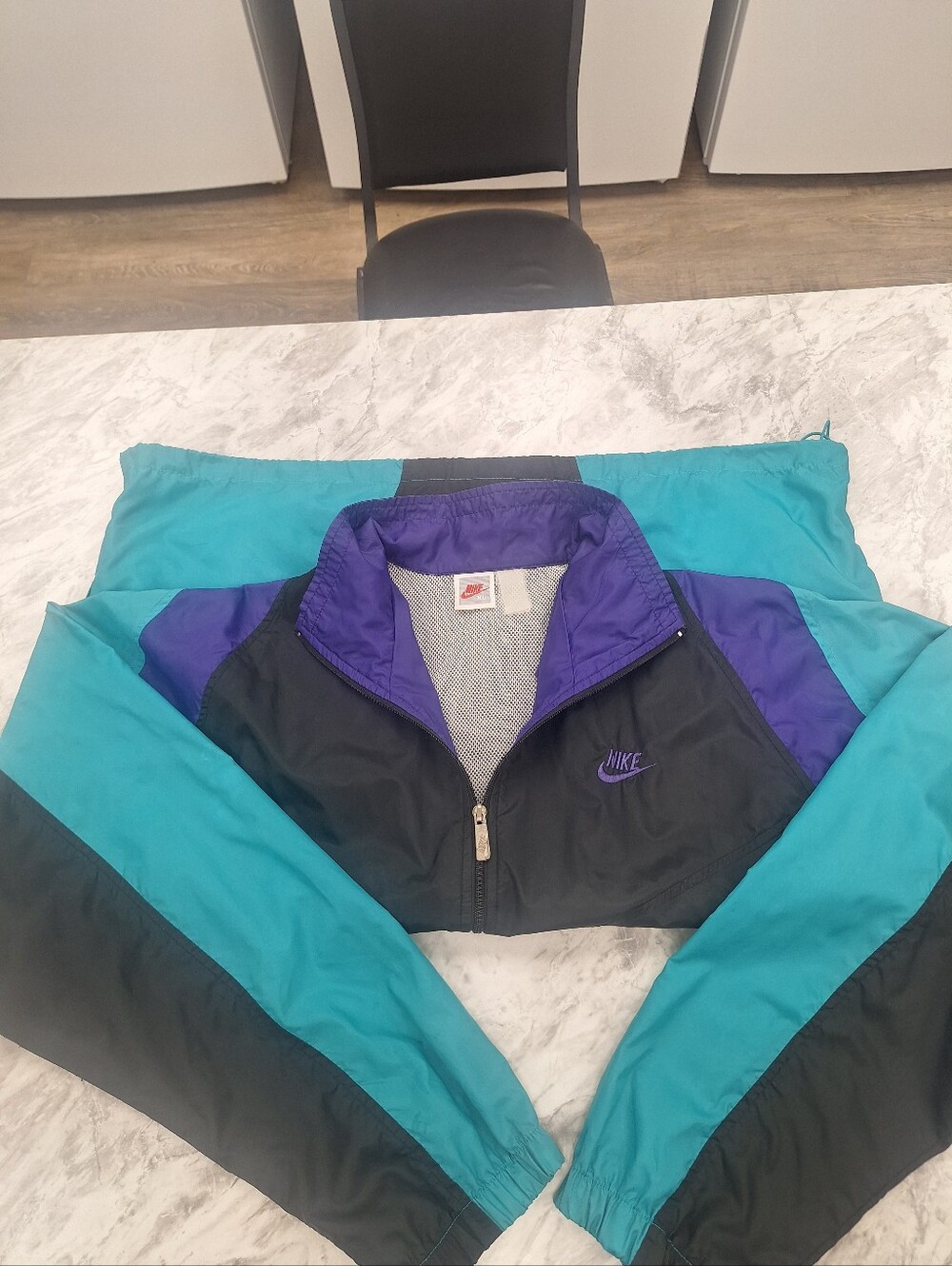 RARE Vintage NIKE 90'S Gray Tag Colorblock Windbreaker Jacket